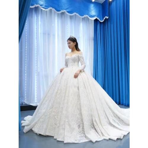 Gorgeous Saudi Arabia Beaded Wedding Dresses Vestido De Noiva 2021 Muslim Dubai Ball Gown Bride Dress Arabic Pearls Bridal Gowns
