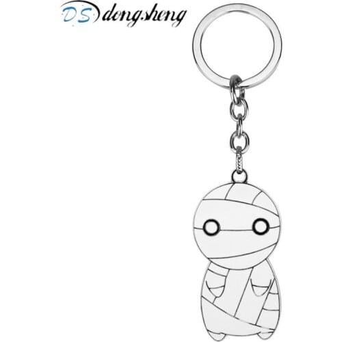 Dongsheng Kawaii Big Eyes Mini Egypt The Mummy Keychain Toy Stuffed Metal Alloy Pendant Keyring for Kids Children Movie Toy Gift