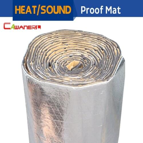 Cawanerl Car Aluminum Foil Sound Proof Deadener Heat Insulation Cotton Mat Deadening Self Adhesive For Auto Hood Door Trunk Roof