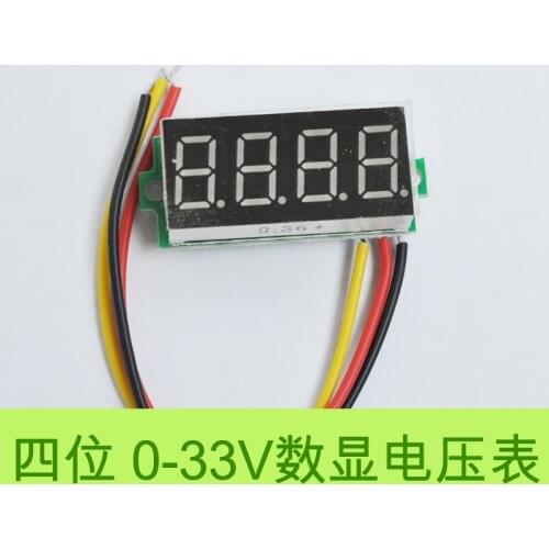3 Colors 0-33.00V Digital Voltmeter 4 Digit 0.36" Three wires Voltage Panel Meter Display LED [ 6 pieces / lot]red color