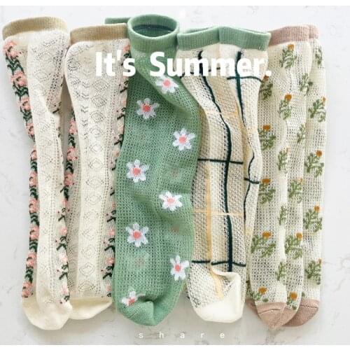1-12T Toddler Kid Baby Girls Floral Socks Elegant Cute Sweet Summer Mesh Fishnet Socks Party Club Beach Boho Playa Stockings