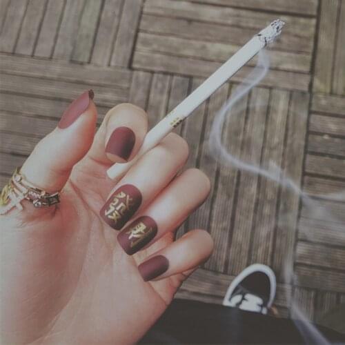 Nail Art Finished 24 Pieces Popular Wearing Nails Fake Nails Fortune Matte Matte Net Red Nail Art Patch DN16