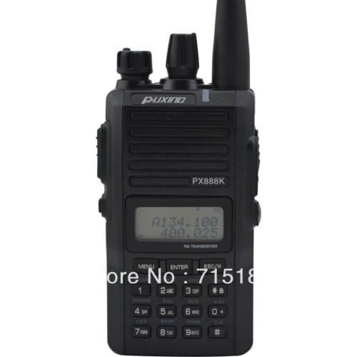 Black Color PUXING PX-888K Dual Band VHF&UHF Professional FM Transceiver 5w 128CH scanner radio PX 888K walkie talkie