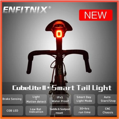 ENFITNIX Cubelite 2 Bicycle Flashlight Bike Rear Smart Taillight Brake Sensing Waterproof LED Day Light Rear Taillights