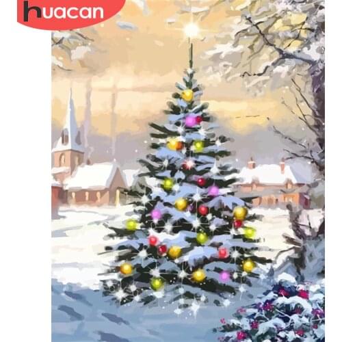 HUACAN Paint By Number Tree Drawing On Canvas HandPainted Painting Art DIY Pictures By Number Kits Home Decor Christmas Gift