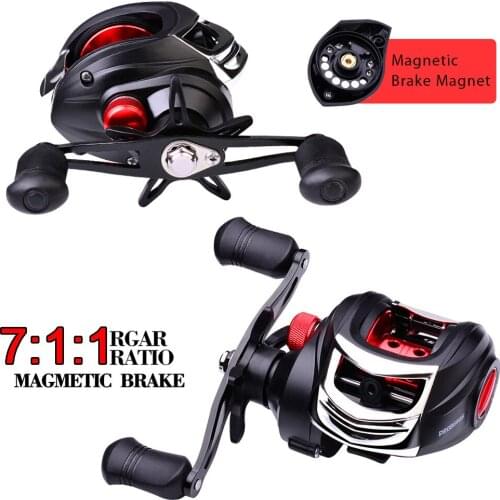 5kg Max Drag Fishing Reel 7.1:1 Carbon Shell Lightweight Magnetic Brake Bait Casting Reel Fishing Tackle Fishing Accessories