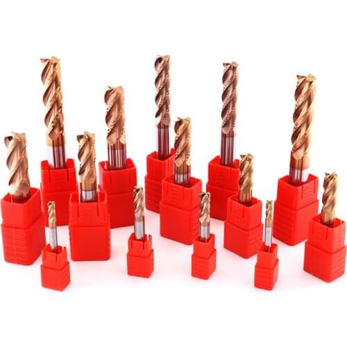 End Mill 75L HRC55 4 Flute 1mm Milling Cutters Round Ball Nose Tungsten Steel Spiral Tools