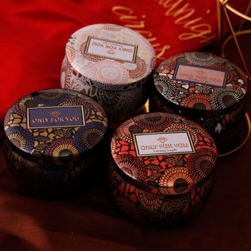 Creative Round Tinplate Cans Chocolate Snacks Candy Container DIY Aroma Candle Box