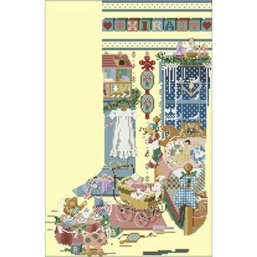 Sock patterns Counted Cross Stitch 11CT 14CT DIY Chinese Cross Stitch Kit Embroidery Needlework Sets