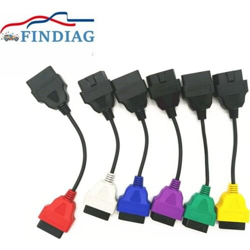 Newest 6 Color Auto OBD2 Connector Diagnostic Adapter Cable for FiatECUScan and Multiecuscan for Fiat for LANCIA