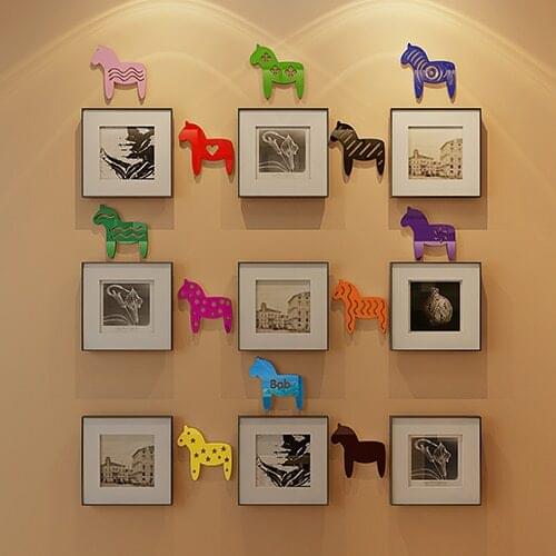 New arrival Beautiful horse Cartoon 3d Acrylic wall stickers Bedroom Childrens room decoration DIY art decor Candy color