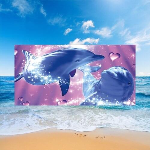 New Dolphin Turtle Printing Beach Towel Microfiber Bath Towels Beach Swimming Seabed Beach towels 70*150cm 150*180cm 80*160cm