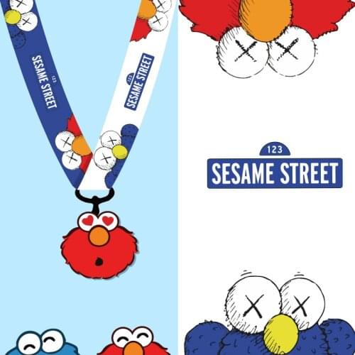 New Anime Cute Cartoon Sesame Street Neck Strap Lanyard for Keys ID Card Gym Mobile Phone Straps USB Badge Holder Hang Rope