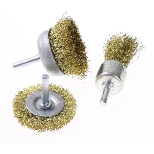 New Steel Wire Wheels Brushes Kit Electric Drill Derusting Tools Polishing Rotary Tools Metal Rust Removal Brush Set Power Tools