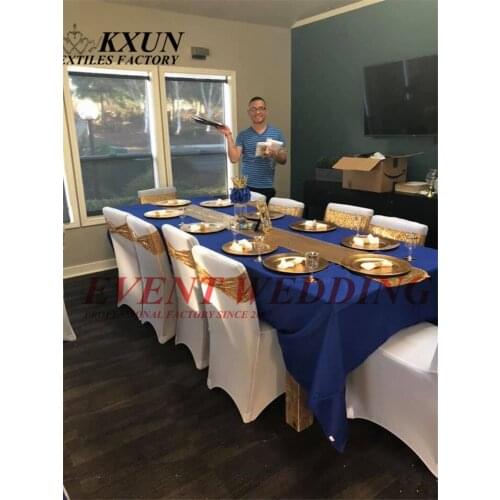 Gold Color All Sequin Chair Band Chair Cover Sash Tie Bow With Buckle For Banquet Wedding Chair Cover Decoration