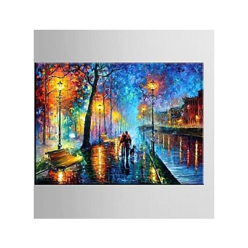Hand Painted Oil Painting Modern Abstract Canvas Painting Landscape Night Scene Home Decoration Art Wall Pictures for Bed rooms