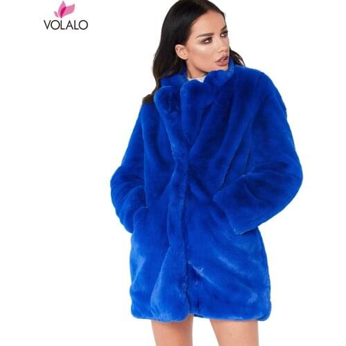 2019 New Women Winter Long Fur Coats Women Loose Brested Lapel Thick Warm Flocking Wool Faux Fur Jackets Plus Size