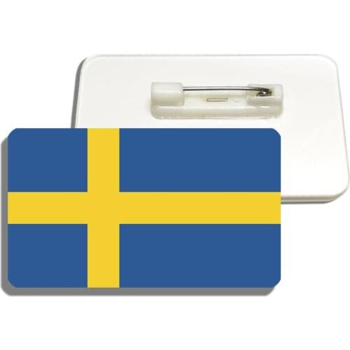 Swedish Flag Brooch Sweden Acrylic Flag Lapel Pin For Women And Men Patriotic Backpacks Clothes Decor Meeting Party Badge