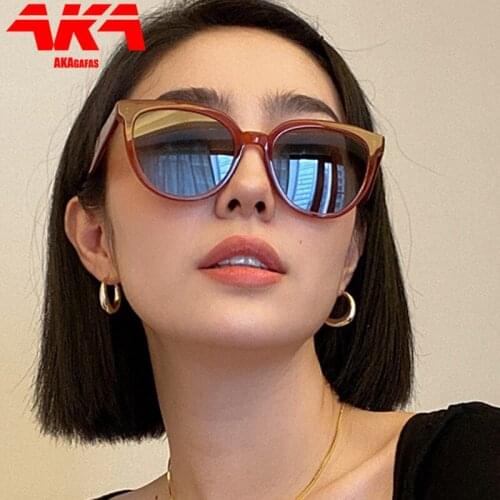 AKAgafas Cat Eye Sunglasses Women 2021 Luxury Brand Glasses for Women/Men Vintage Eyeglasses Women Round Oculos De Sol Feminino