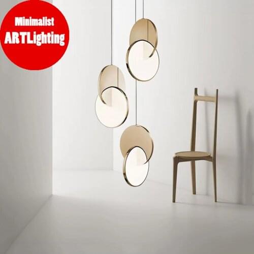 Modern LED Pendant Lamp in Chrome / Gold For Bedroom Art Decor Hanging Lights Winfordo Lighting