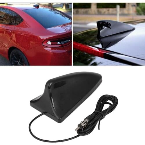 Universal Car Shark Fin Antenna Auto Radio Signal Aerials Roof Antennas FM Antenna 12V Sturdy and durable No Drilling Required