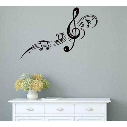 Musical Note Scale Treble Clef Pattern Wall Sticker Home Decor Vinyl Wall Decal Children Kids Room Decoration Nursery Wallpaper