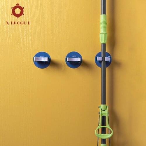 XiaoGui Sanitary Ware Without Perforating Mop Clip Artifact Rack Wall Hanging Store Store No Mark Viscose Store Shelf Mop