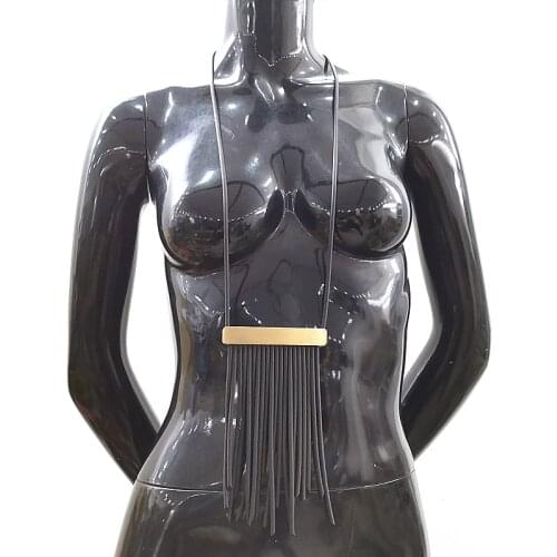 YD&YDBZ Designer Gold Color Sheet Matching Long Necklace For Women Gothic Harajuku Soft Silicone Statement Necklaces Jewelry