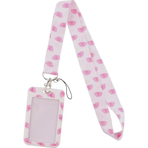 YL785 Pink Umbrella Lanyard for keys ID Card Gym Mobile Phone Straps USB Badge Holder DIY Hang Rope Lariat Accessories