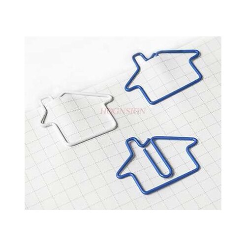 32pcs Little Cute Bungalow Paper Clip Cartoon Paper Clip Paper Clip Shaped Paper Clip