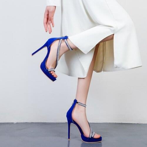 Womens Sandals Sexy High Heels Stiletto Platform Summer Shoes Fish Mouth Fashion Wedding Party Ladies Bigest Size 32-50 T571