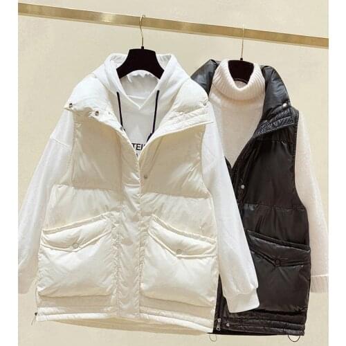 2021 New Autumn Winter Women Waistcoat Coat Korean Style Casual Sleeveless Women Down Cotton Vest Jacket Female Outerwear
