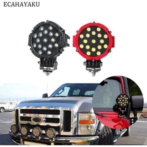 1 piece 7 Inch Round Led Light 51W 6000K 3570LM IP67 Spot Flood Driving Work Light 17x3W 12V for Off-road 4x4 Trucks SUV Boat