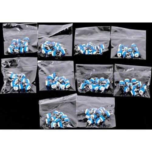 100 PCS of blue and white adjustable resistance potentiometer 1 m 500K 50K 100K 500K 5K 2k 10K