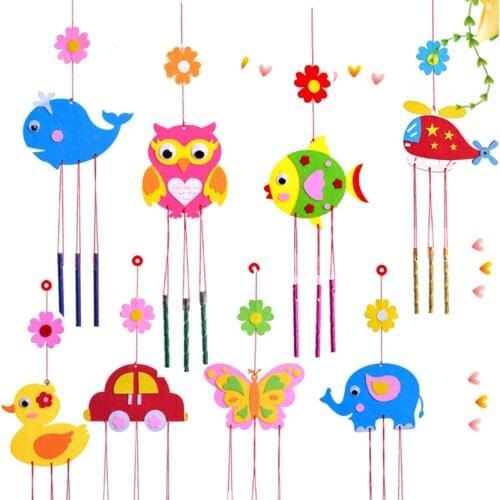 2Sets Children Cute Cartoon Art Crafts Children Kids Handmade Toys Owls Cars Fish Butterfly for Girls Kids Education Toys Gifts