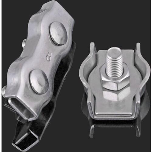 2Pcs 2mm 3mm 4mm 5mm 6mm Clip 304 Stainless Steel Wire Rope double Grip Cable Clamps Caliper