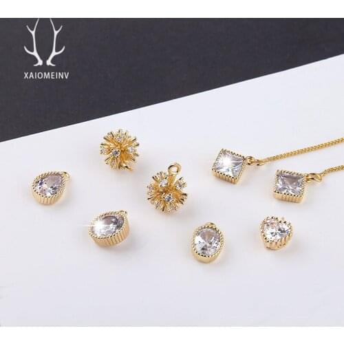 4pcs Vintage Copper Plating Zircon Earrings love Round Flower Earrings For Women Branch Snowflake Ball Pendant Jewelry Material