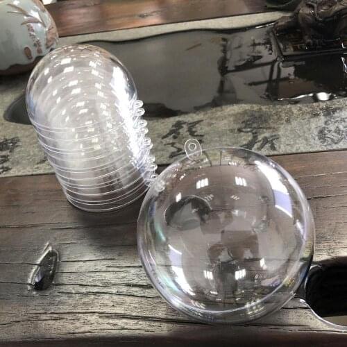 5 Pcs 4/6/8cm Transparent Ball Open Plastic Clear Bauble Ornament Christmas Party Hanging Pendant Gift Package Supplies