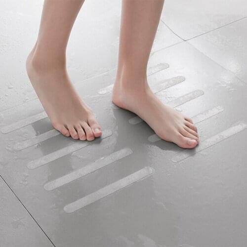 5PCS Stair Steps Anti-slip Rubber Bathroom Bathtub Transparent Non-slip Stickers With Bathroom Shower Anti-slip Strip