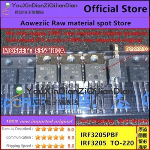 50PCS/LOT 100% new imported original IRF3205PBF IRF3205 TO-220 MOSFET MOSFT 55V 110A