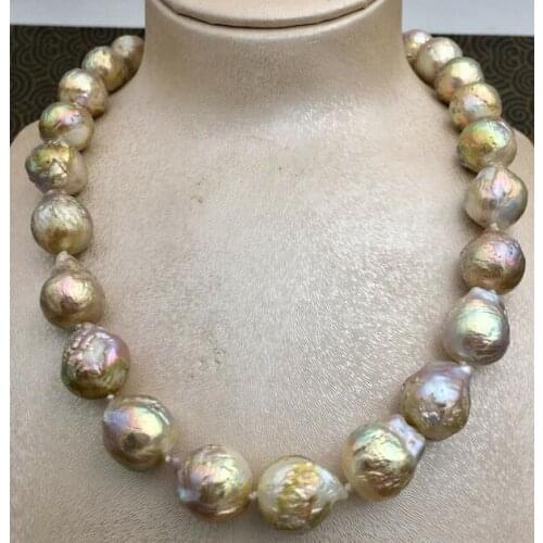 AAA HUGE PURPLE MULTICOLOR BAROQUE PEARL NECKLACE 18" 36"