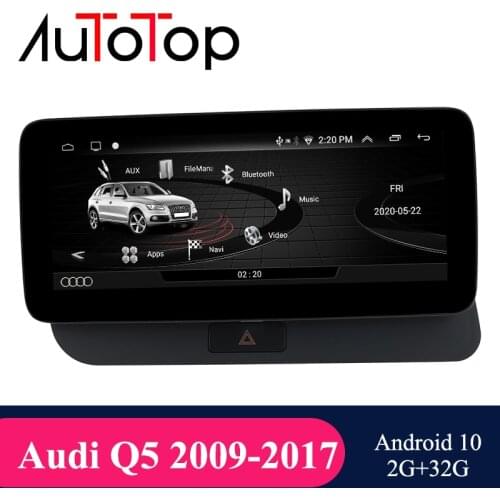 AUTOTOP Android 10 Car Head Unit GPS for Audi Q5 2009-2016 Google SWC BT WIFI Multimedia Player Radio GPS Navigation IPS Screen