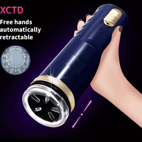 Automatic Piston Retractable Male Masturbation Thrusting Vibrator Suck Wrap Artificial Vagina Masturbator Cup Toys for Adults 18