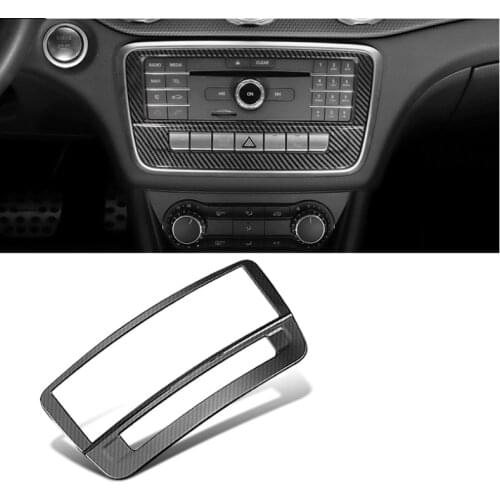 Car Carbon Fiber Color Center Console CD Frame Decoration Cover Trim For Mercedes Benz A Class W176 GLA X156 CLA C117