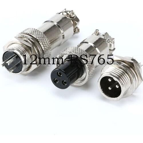 Free shipping 10pc GX12-3P 12mm RS765 Socket+Plug Aviation plug interface 3 Core Wire Panel Connector kit 3p GX12-3