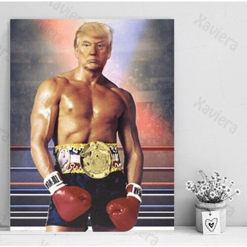 Donald Trump Boxer Art Poster American President Portrait Creative Canvas Painting Home Decor Living Room Picture On Wall Loft