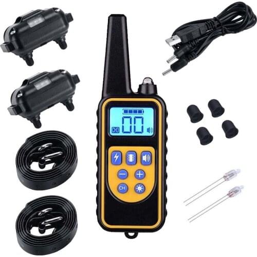 800m Electric Dog Training Collar Vibrating Shock Control with LCD Display Waterproof Rechargeable Pet Remote for All Dogs Samll