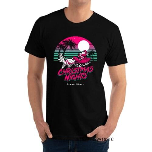 Pure Cotton Christmas Nights T-Shirt Hip Hop Fitness Tight Tops Shirt New Design Funny Round Neck Tops & Tees Aesthetic Camisas