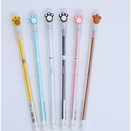 48 pcs/lot Kawaii Bear Paw Gel Pen Cute 0.5mm black ink Signature Pens School Office writing Supplies Promotional Gift