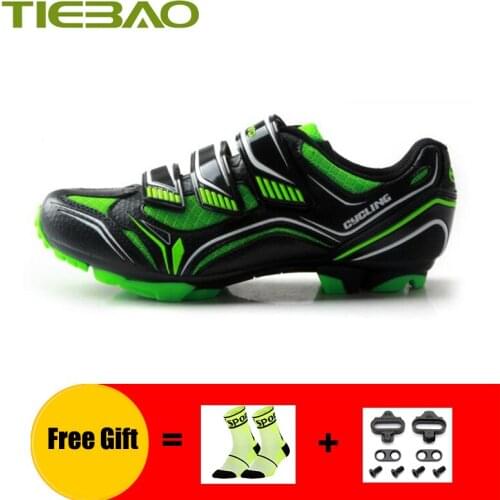 TIEBAO Pro Cycling Shoes Men Sapatilha Ciclismo Mtb Cleats Mountain Bike Sneakers Outdoor Self-locking Breathable Mtb Bike Shoes